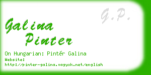 galina pinter business card